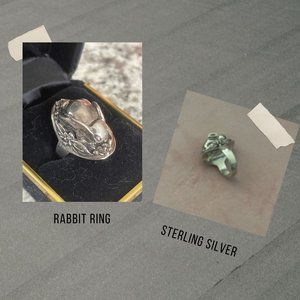 Pure Silver Vintage Rabbit Ring sz 8.5